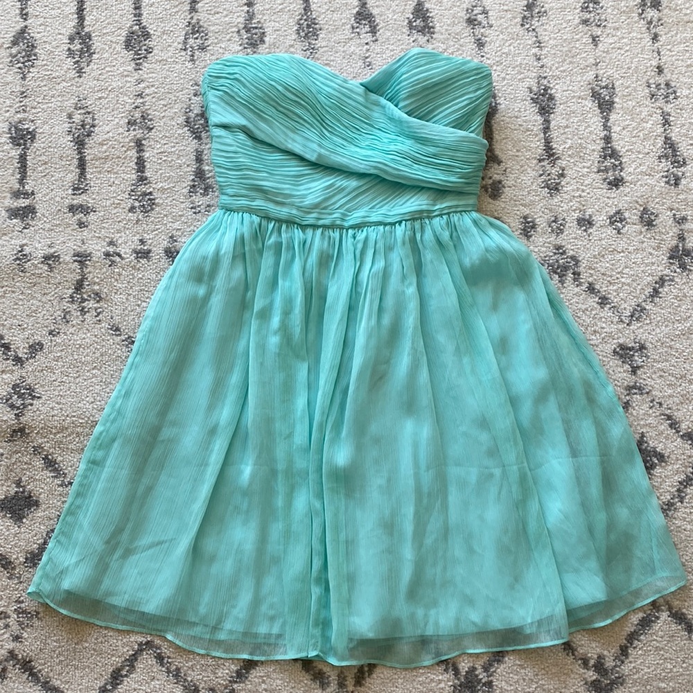 Spring Chic Mint Green J Crew Strapless Dress